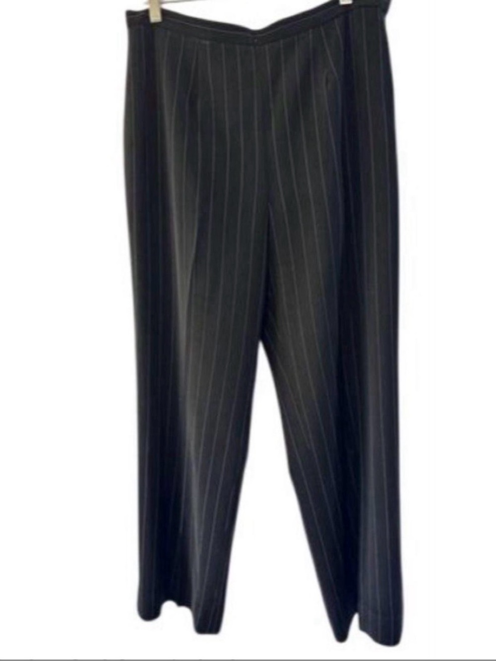 Jones Wear Black Pinstripe Wide-Leg Trousers